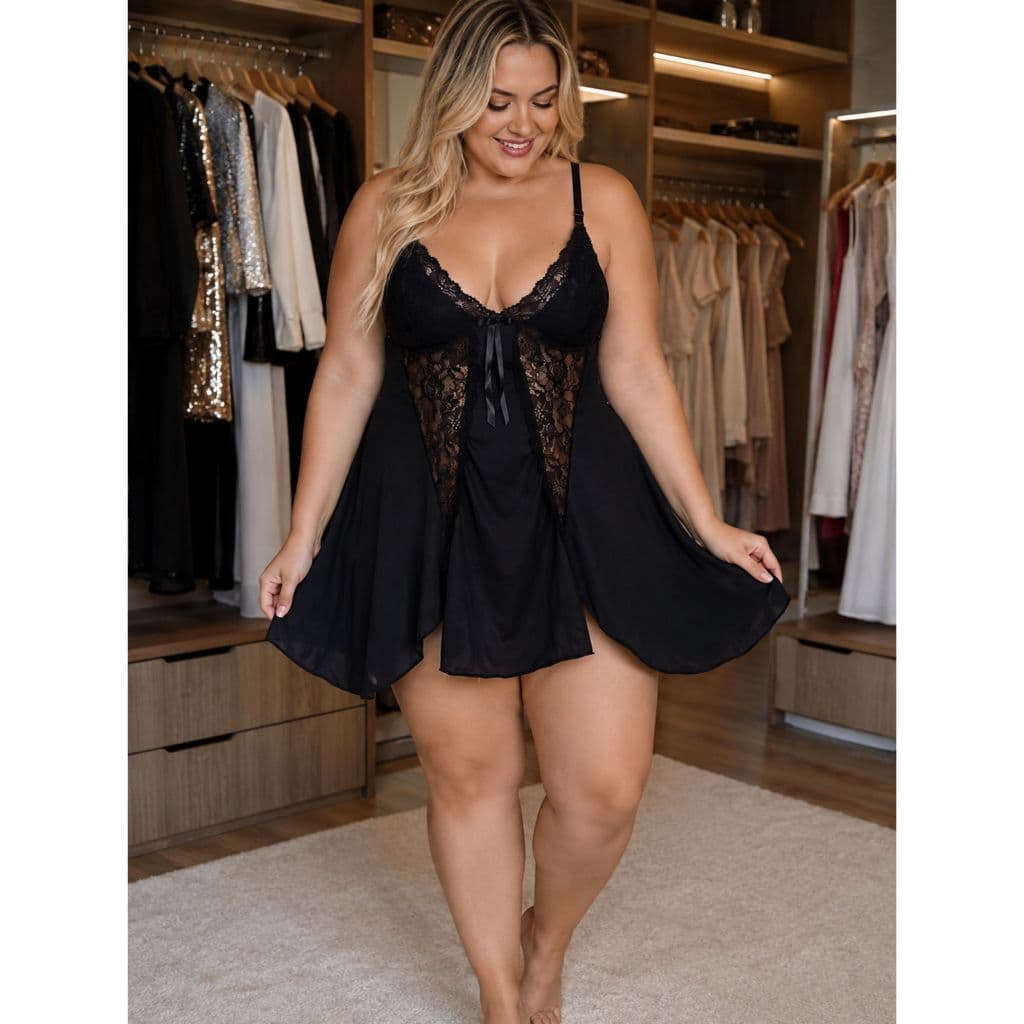 Camisola Plus Size Roupa de Dormir Verão Fresquinha Bia