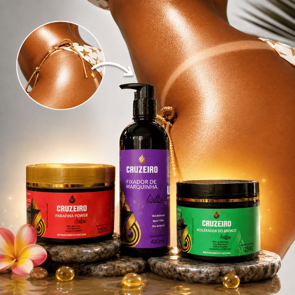 Kit Bronze Parafina Iluminadora 250gr  + Acelerador +Fixador De Marquinha