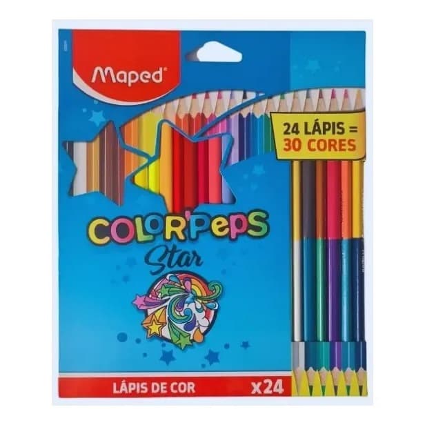 LAPIS DE COR MAPÉD 24 LAPIS 30 CORES