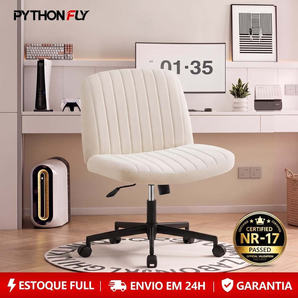 Cadeira Giratória de Escritório PEQUENA e Ergonômica - Encosto Macio, Inclinação Ajustável 20° | Base Estável 150kg