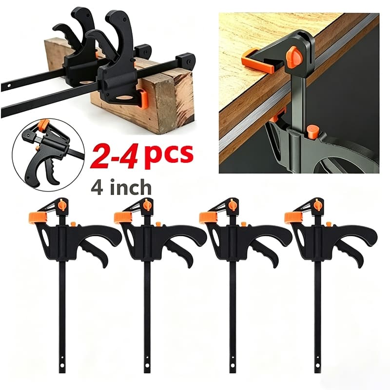 2/4pcs Grampo Sargento Aperto Rápido Universal 25cm – Abertura 16cm, Ideal para Marcenaria e DIY