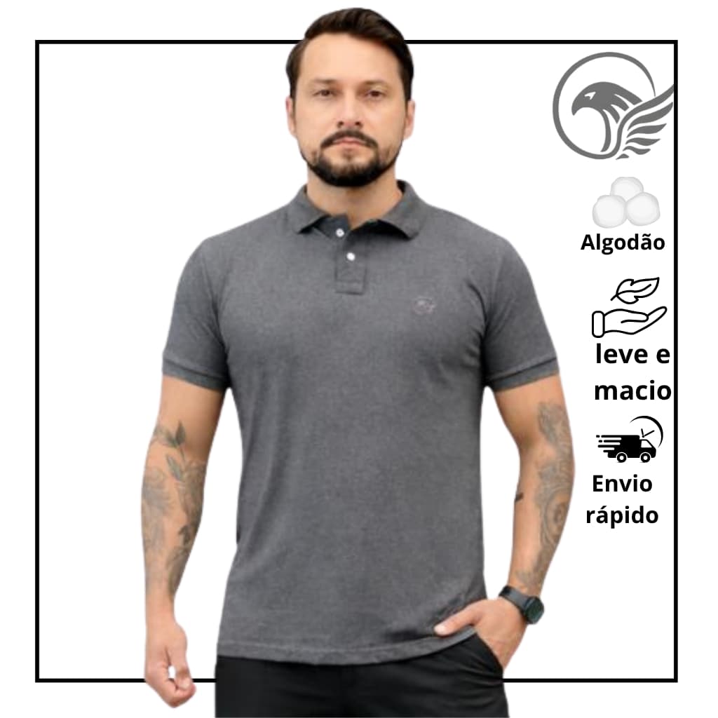 Polo Masculina Malha Peruana Premium Cofortável e Estilo Casual