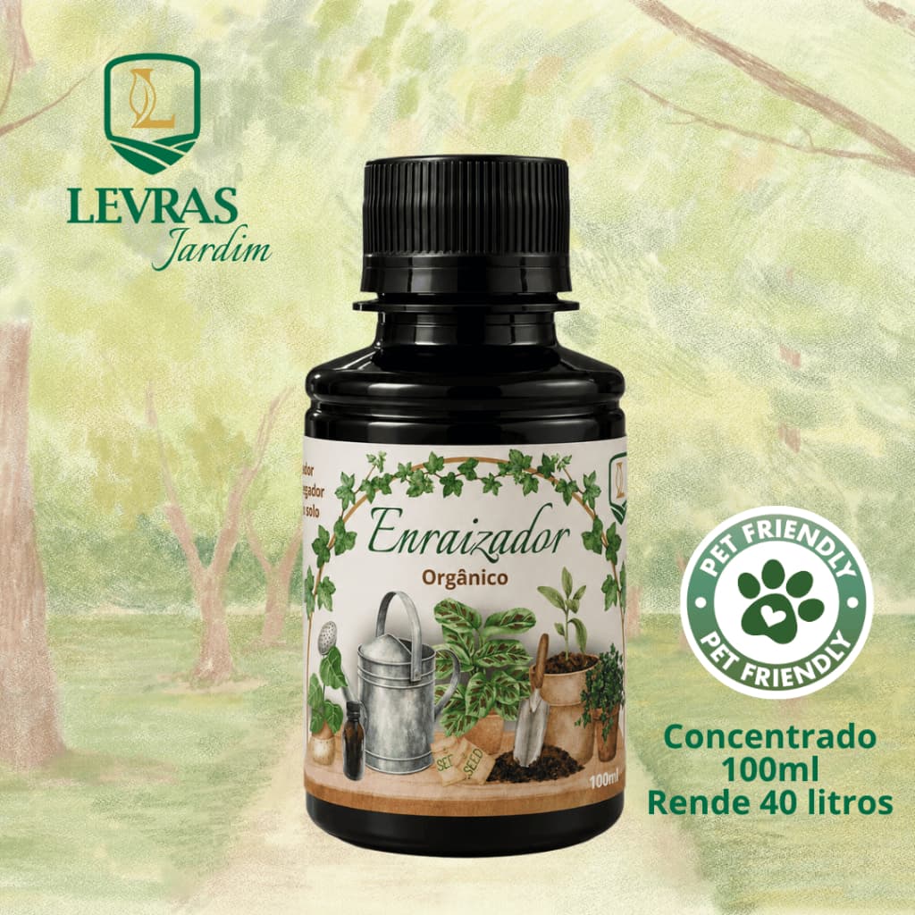 Enraizador + Bioestimulante Levras Jardim - Concentrado 100 ml - Rende 40 litros