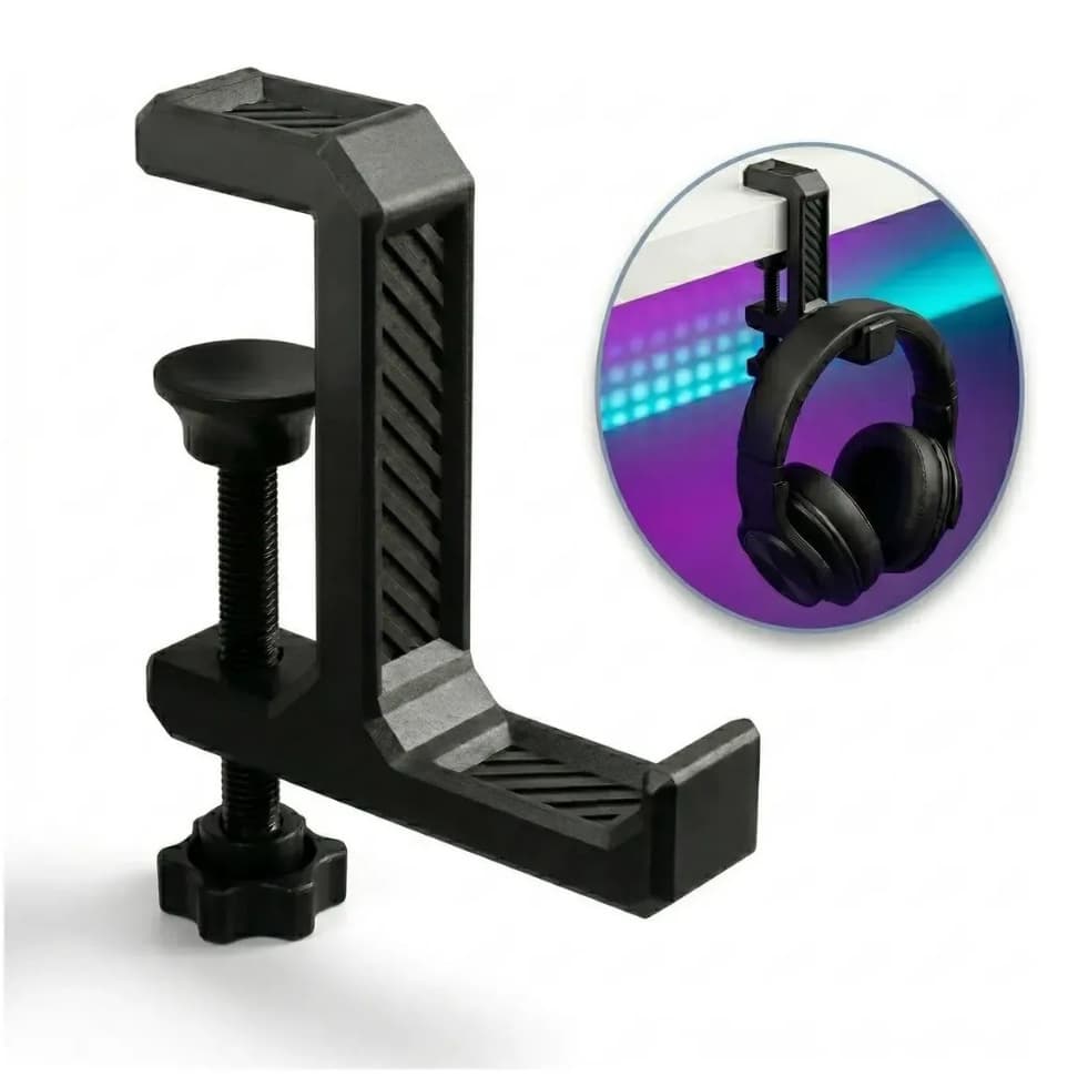 Suporte de Fone de Ouvido para Mesa Gancho Ajustável Headset Headphone Apoio Setup Gamer Escritório Home Office