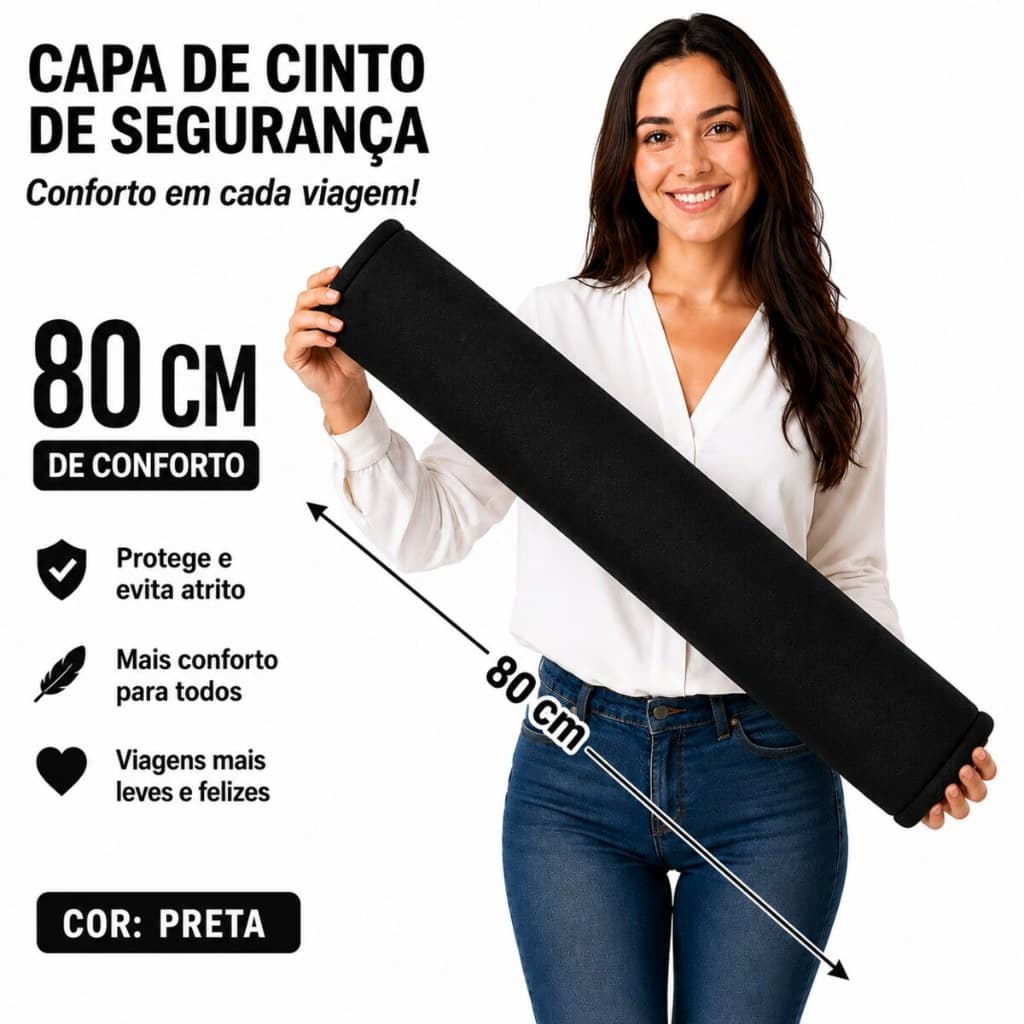 Capa de Cinto de Segurança Grande 80cm Caminhão Ônibus Van Carro Universal 1 Unidade Protetor de Cinto Capinha de Cinto