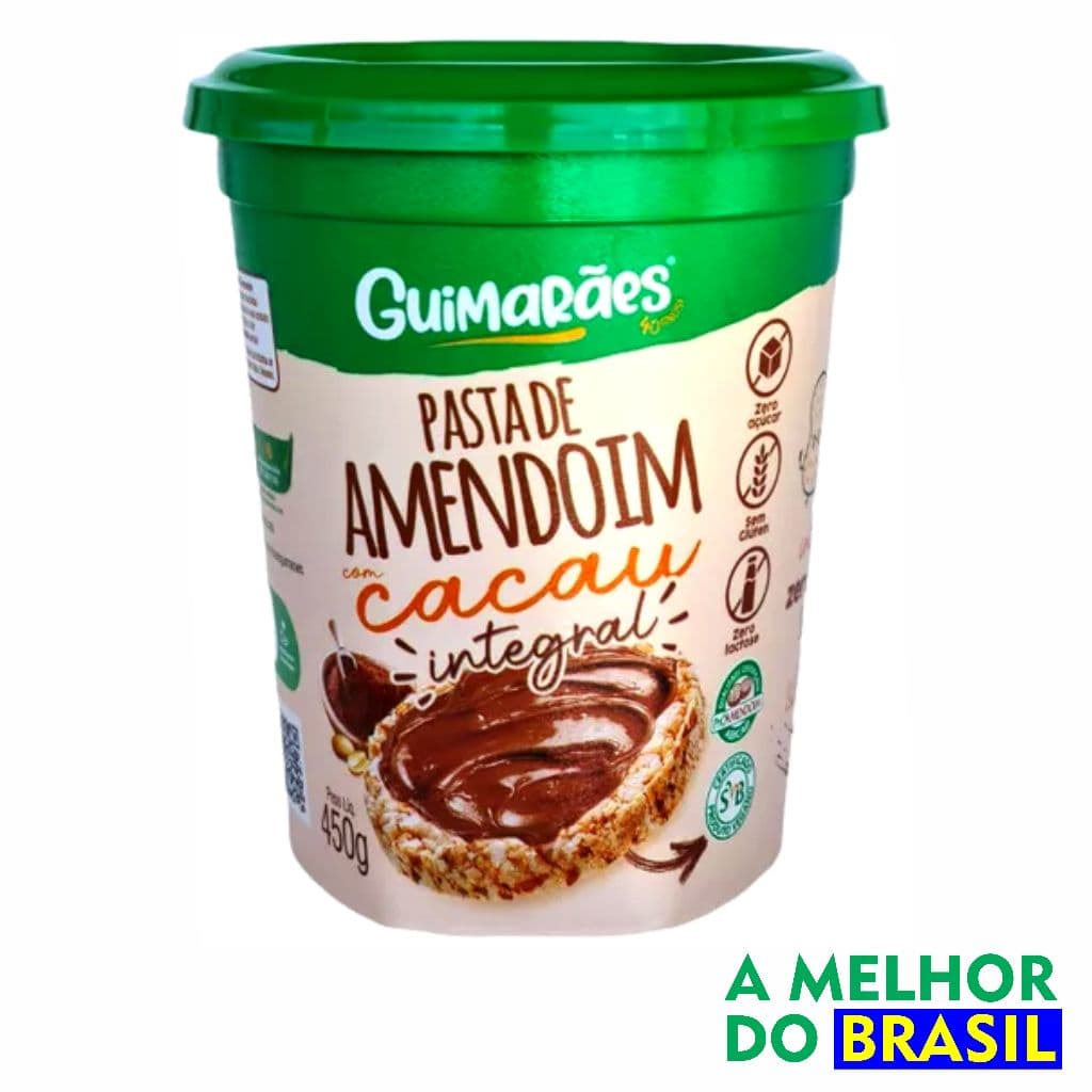 pasta de amendoim integral com cacau zero açúcar Guimaraes