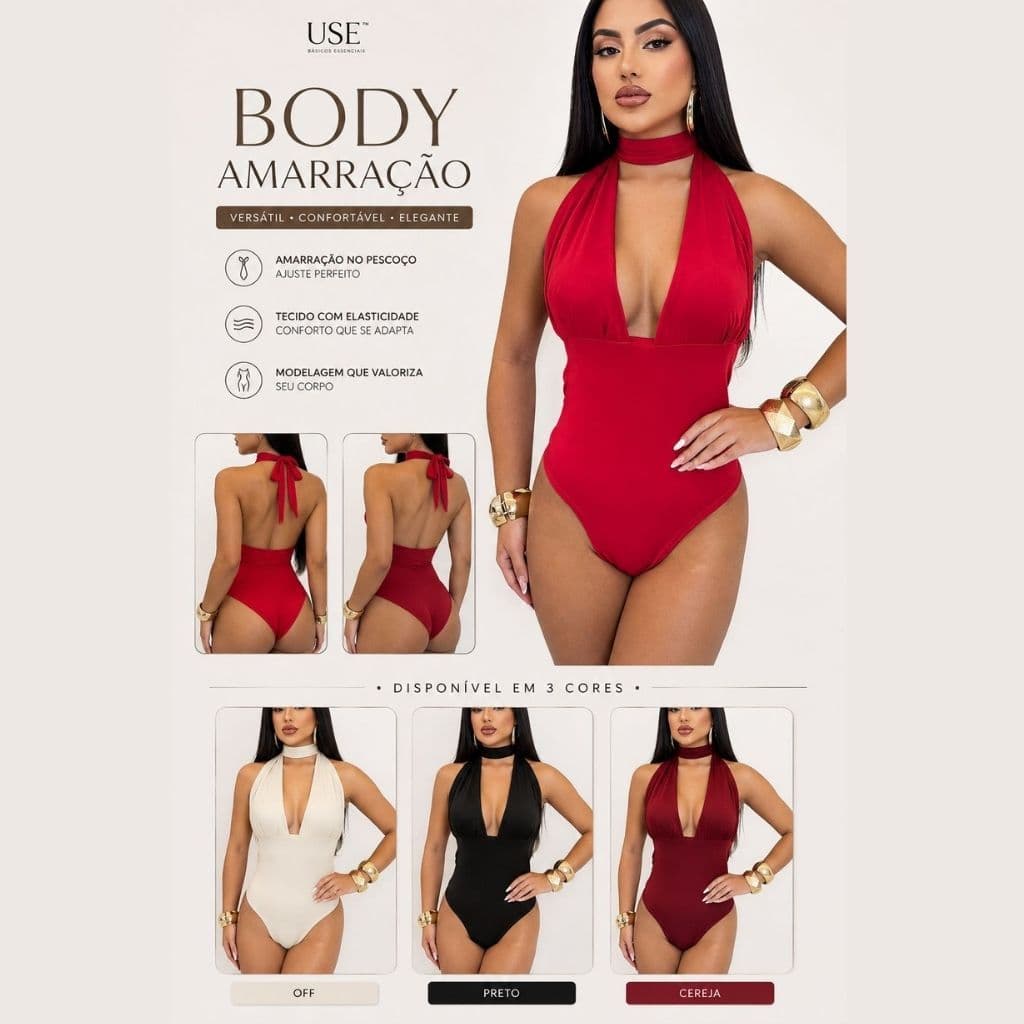 Kit 2 Peças Body amarração multiformas verão2026 suplex forro duplo sem transparencia tecido premium