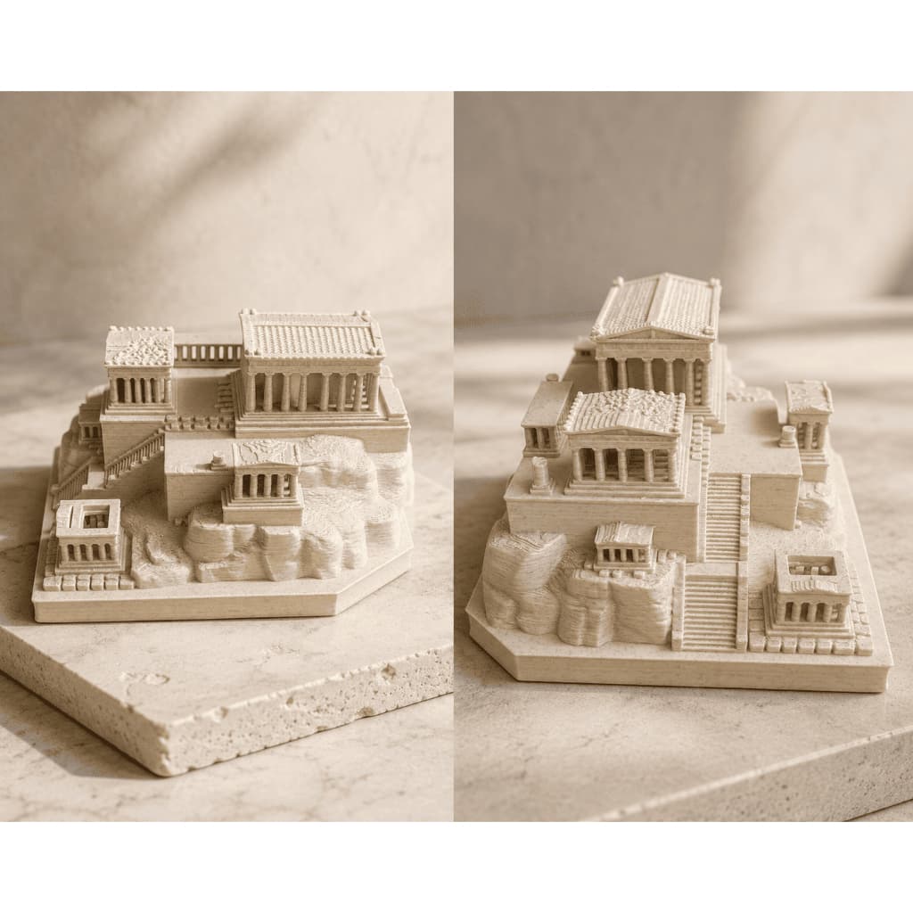 Mini Escultura Grécia Antiga Templo Grego Miniatura Decorativa