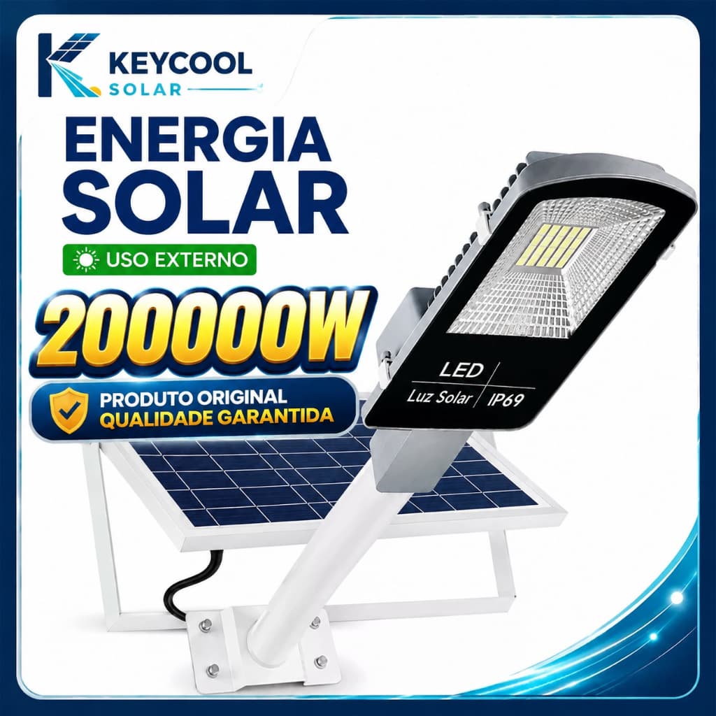 Keycool Luminária Solar LED Externa com Painel Separado para Parede/Poste, Quintal, Garagem, Entrada, Jardim e Corredor