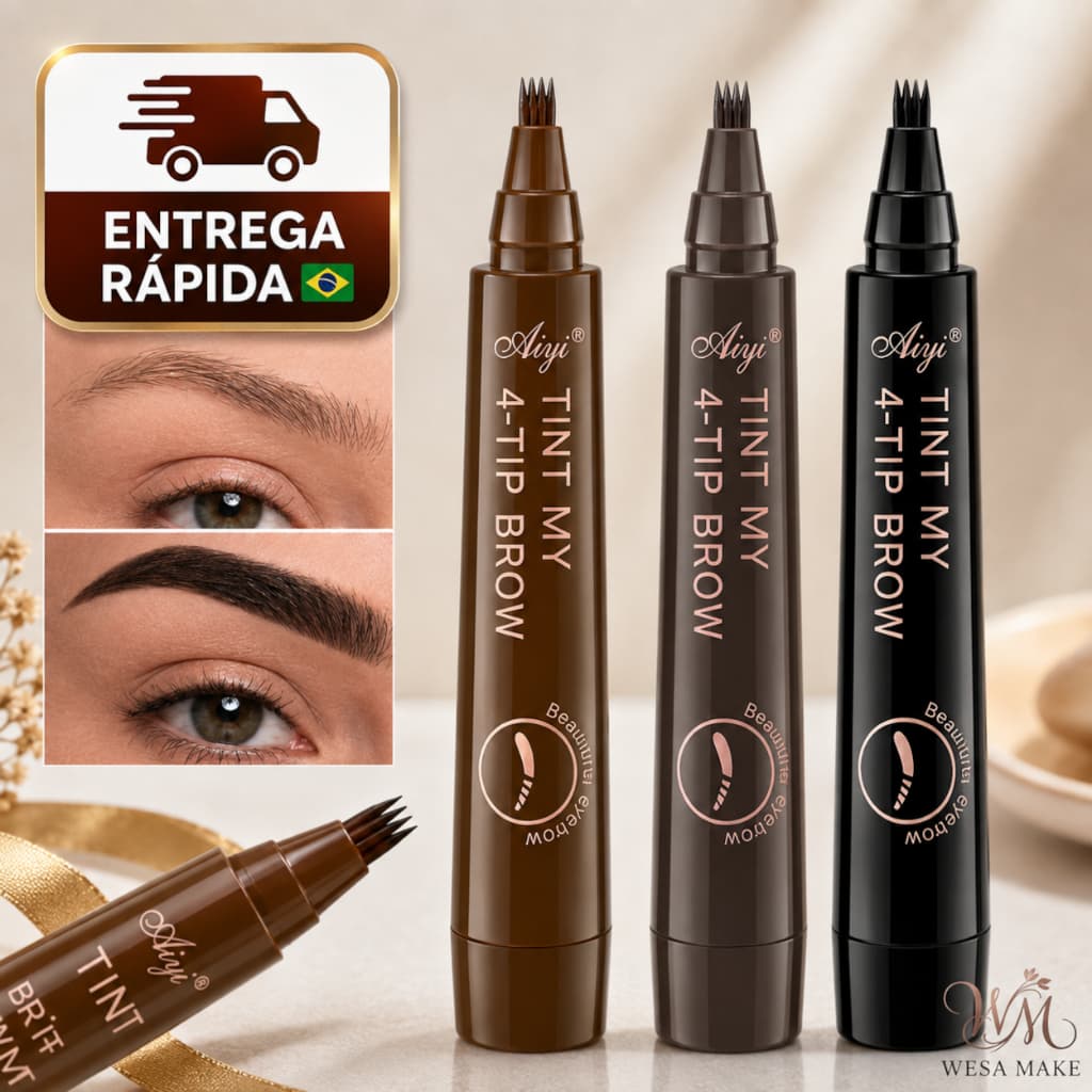 Caneta Sobrancelha Microblading Fio A Fio Efeito Natural 4 Pontas Prova D'água Longa Duração Frete Grátis Envio Rápido
