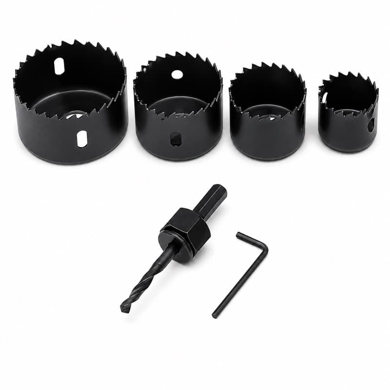 Jogo Serra Copo 32 38 44 54mm com Broca Piloto para Madeira