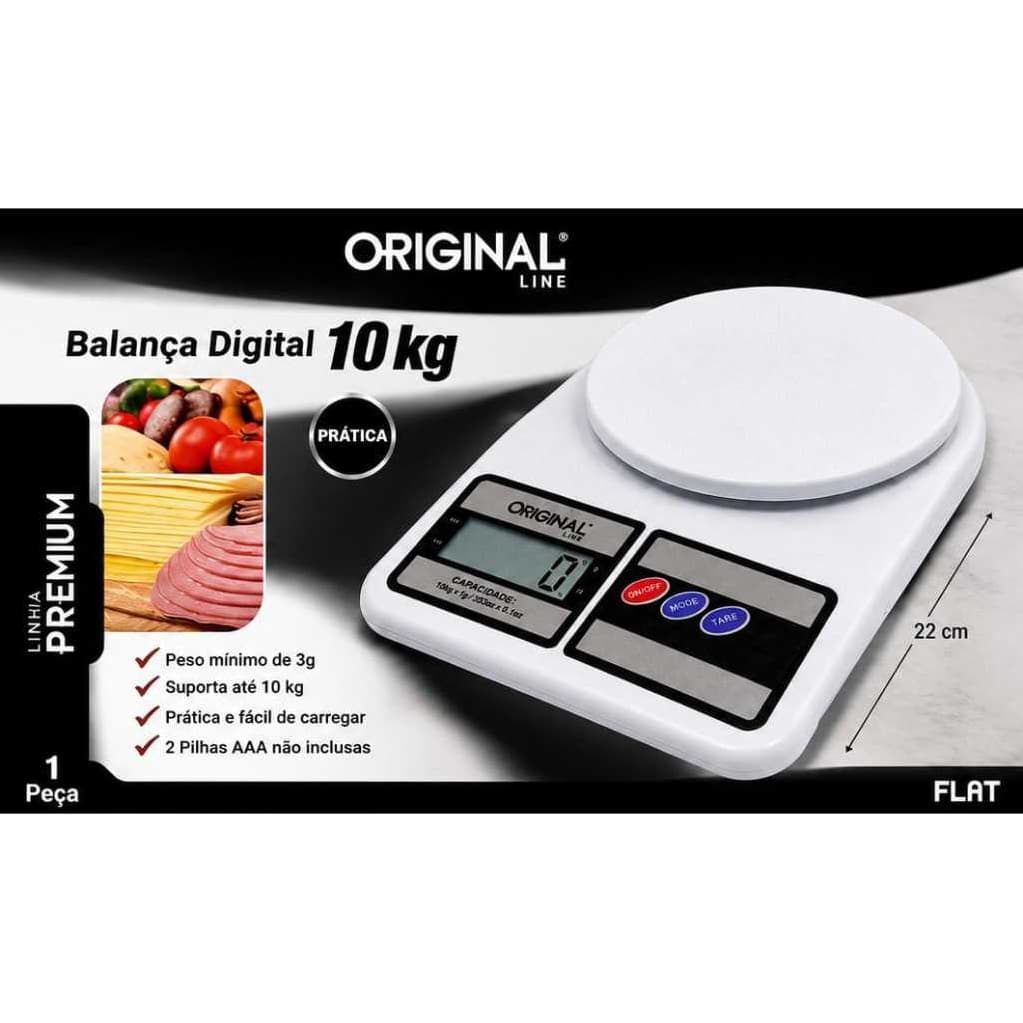 Balança Digital de Cozinha até 10kg Alta Precisão para Alimentos Dieta Receitas com Função Tara