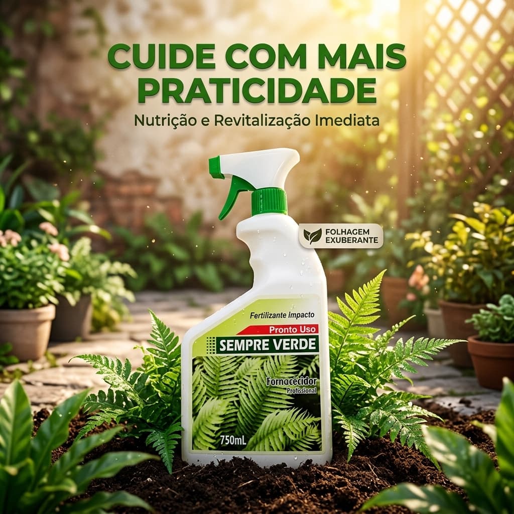 Fertilizante para SAMAMBAIA 750ml Líquido Pronto para uso Pulverizador para Samambaias e todo tipo de Folhagens