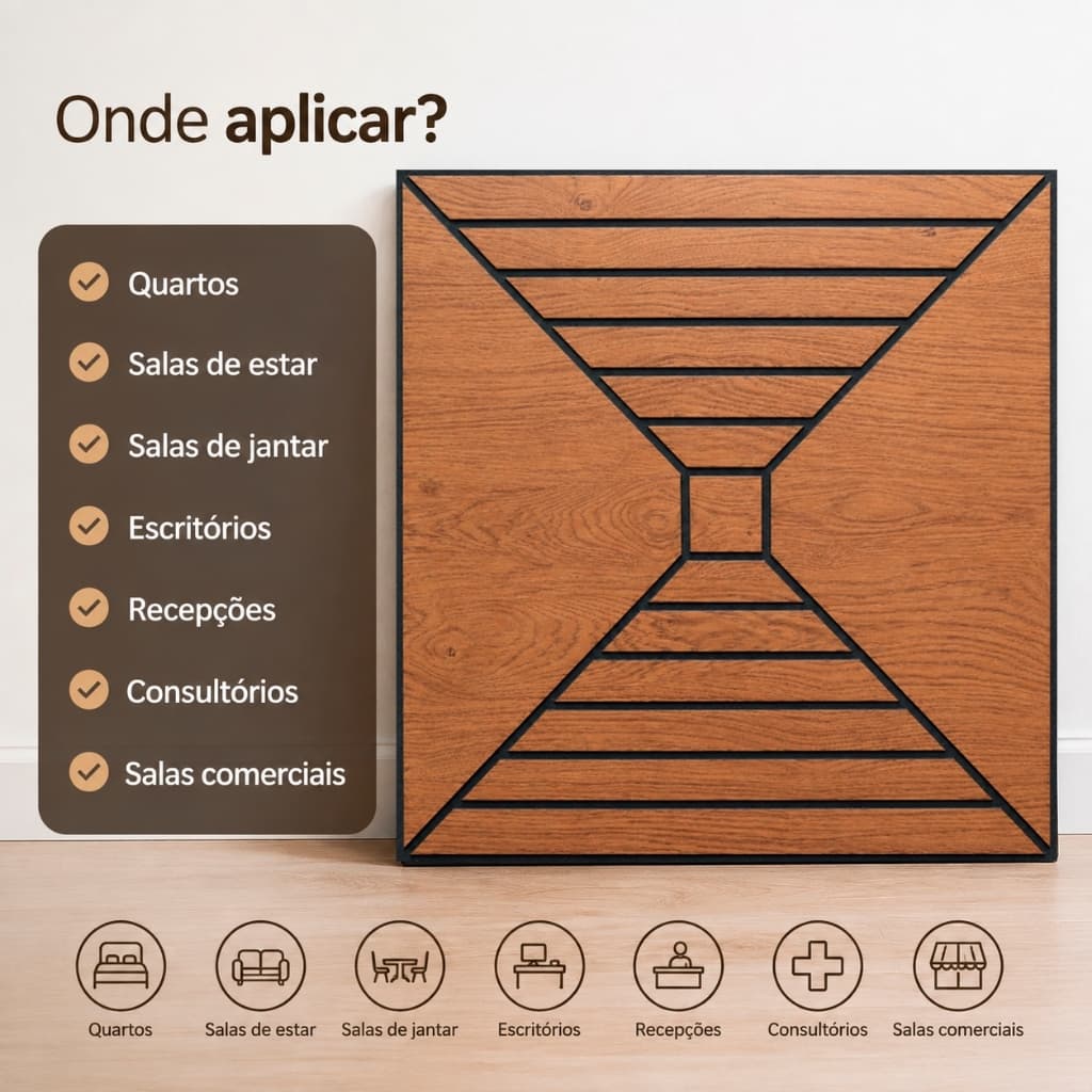 Kit 20 Placas Decorativas 3d Mdf Autocolante 45x45cm