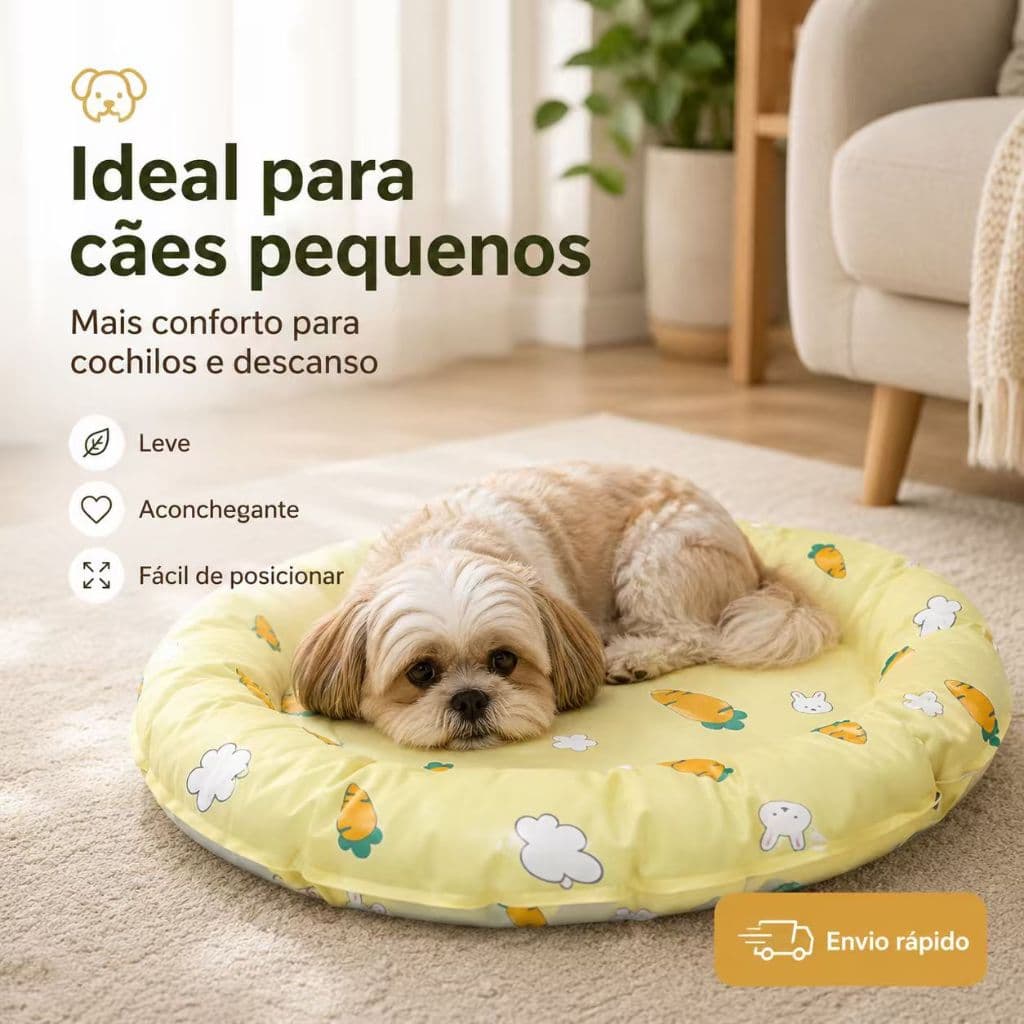 Tapete Pet Gelado de Água Médio 55x55cm Refrescante Espessado Fácil de Limpar Cães e Gatos