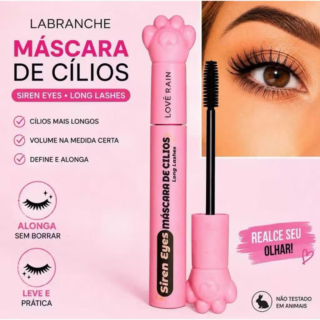 Máscara Siren Eyes Love Rain Design Patinha Cílios Longos Volume Natural Para Maquiagem