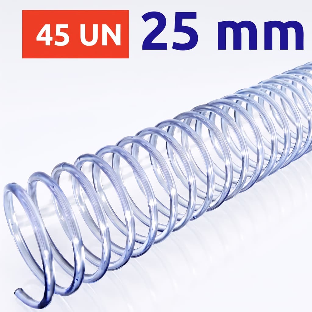ESPIRAL 25MM CRISTAL PARA 160 FLS, COMBAHAMAS, 45 UN