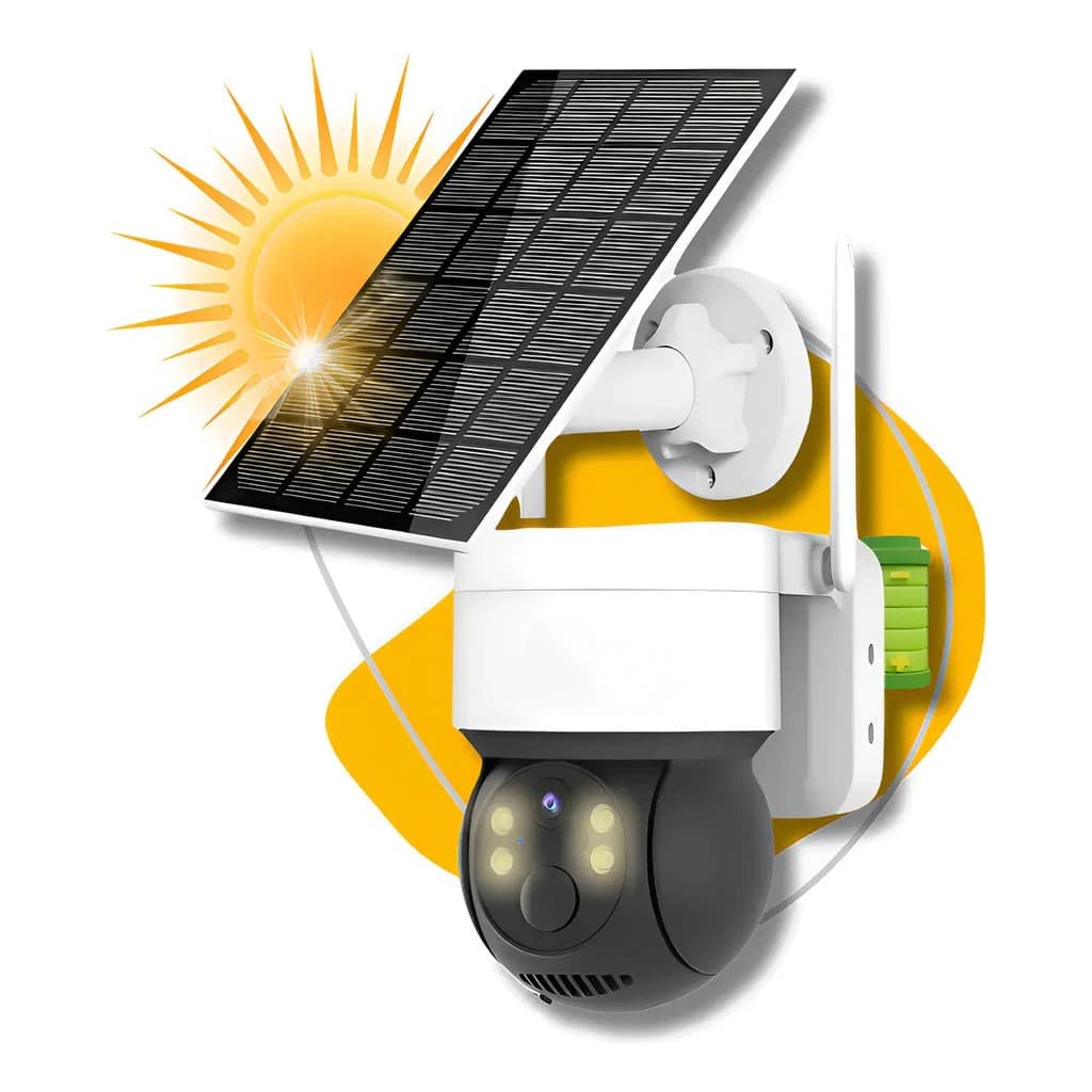 Câmera De Segurança Sem Fio Com Bateria Solar Ip66 1080p