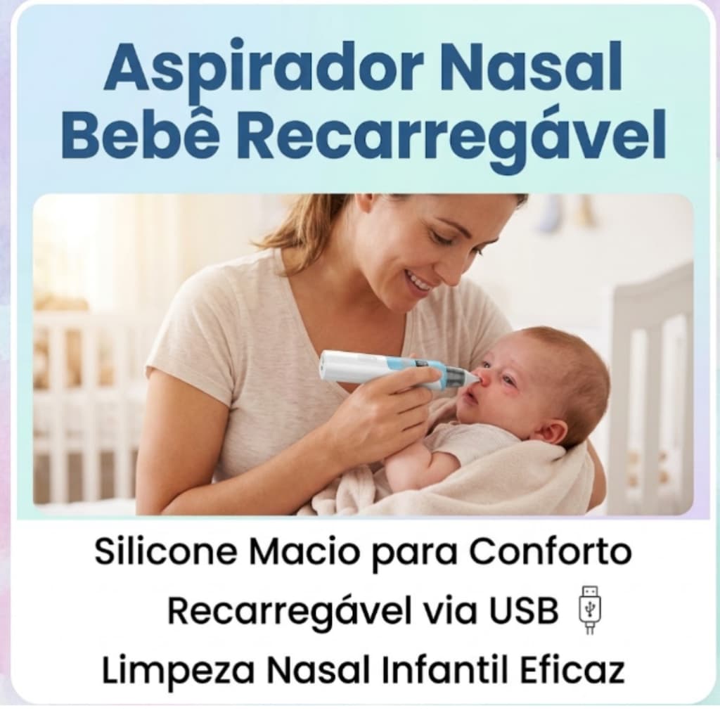 Aspirador Nasal Elétrico Infantil Bebê Sucção Automática Silencioso