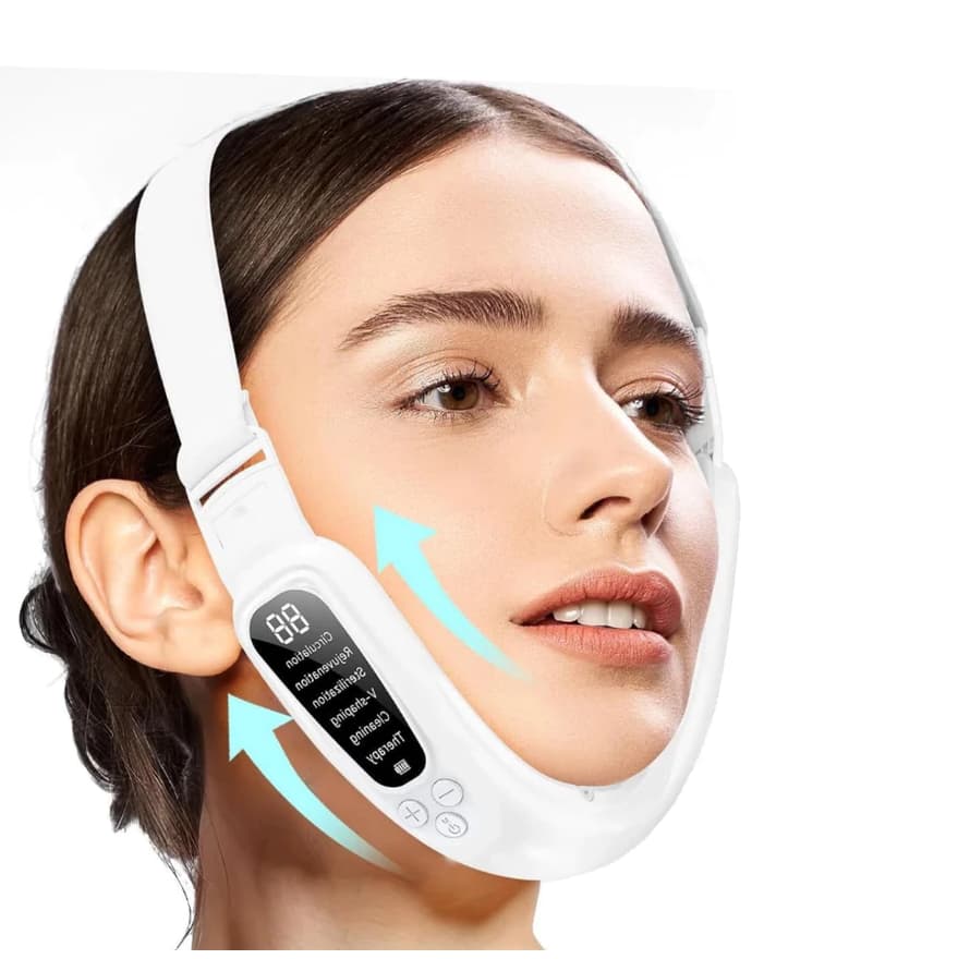 Massageador Facial Inteligente Com Rosto Em V , Redutor De Queixo Duplo , Ferramenta De Cuidados Faciais Para Apertar O