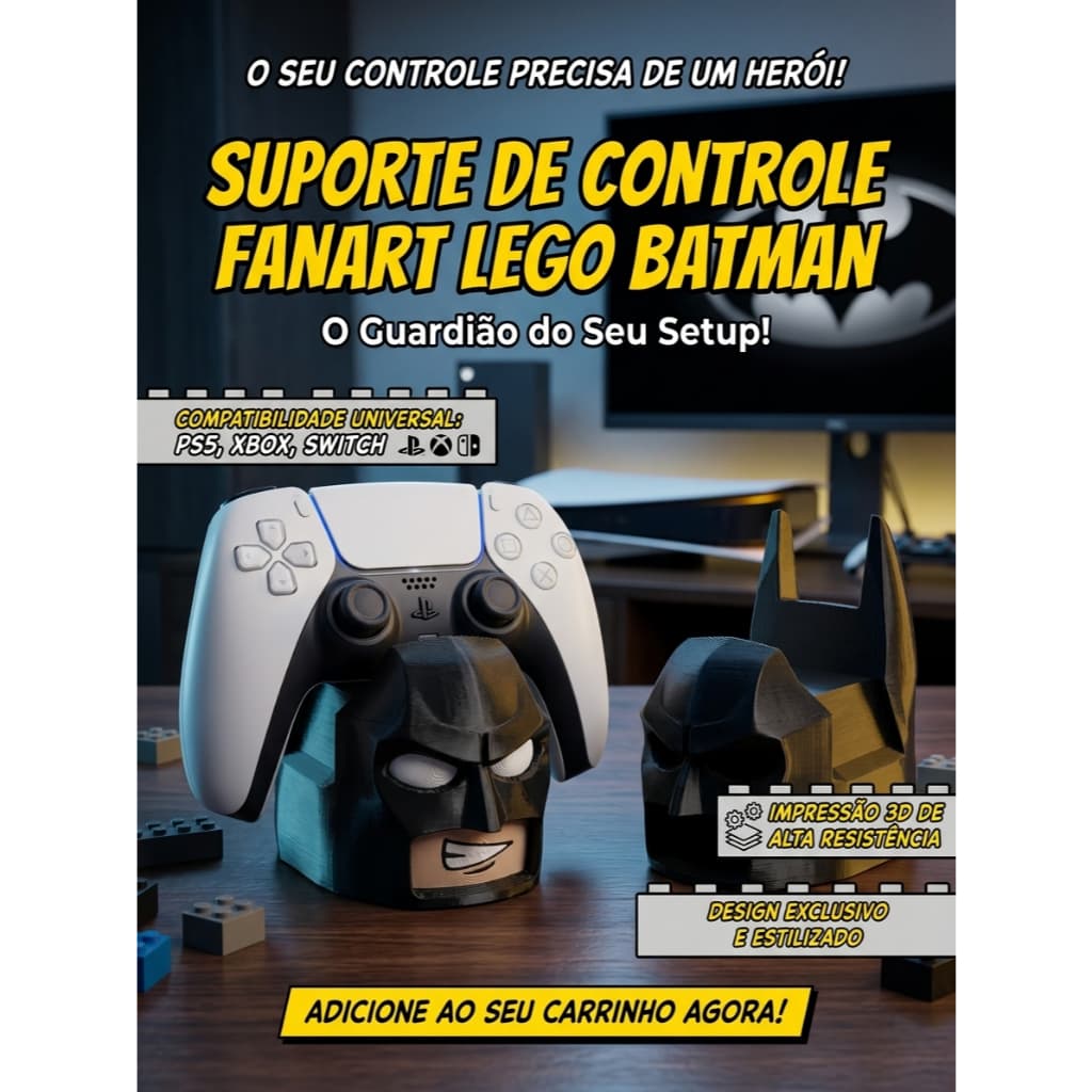 Suporte de Controle Héroi Fanart PS5 XBOX PC