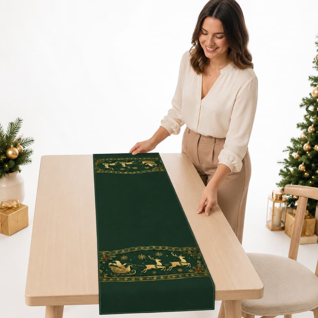 Caminho de Mesa Natalino Oxford 1,45x45cm Decoração de Natal
