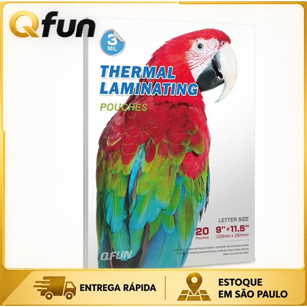 Polaseal Plastico A4 20 Folhas Para Plastificacão 220x307 Com Brilho 80 Micras