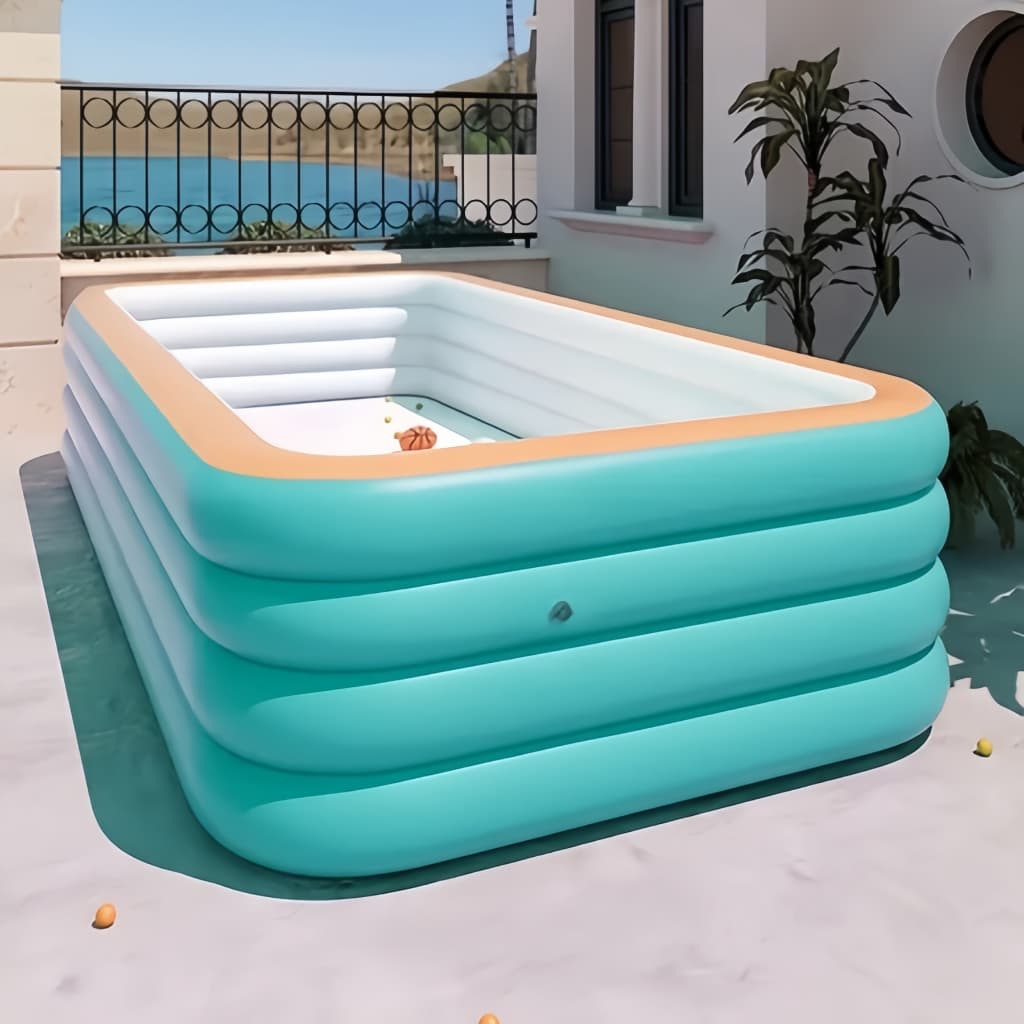 Piscina Inflável Portátil de PVC Espesso, Piscina de Água para Diversão Familiar no Quintal em Tempo de Verão