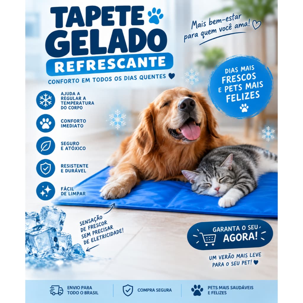 TAPETE GELADO REFRESCANTE PARA PETS