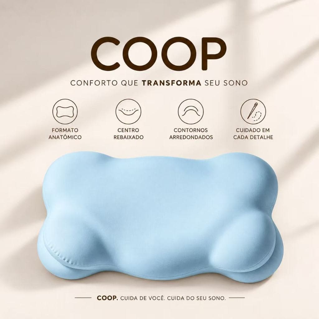 Travesseiro Nuvem cervical para combate a dores na coluna, Capa Respirável e com Efeito Refrescante