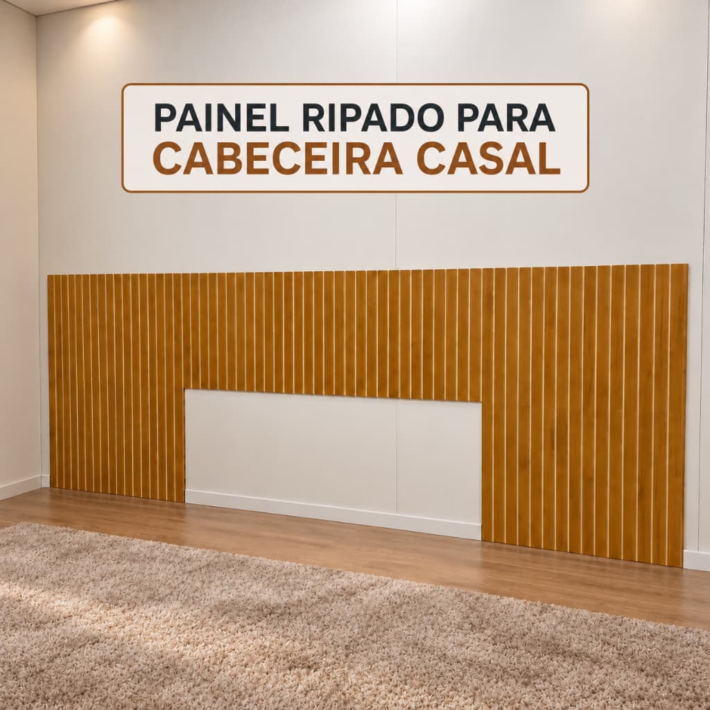 Painel Ripado para Cabeceira Casal – MDF Premium, Fácil Instalação e Visual Sofisticado