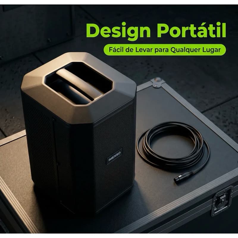 Caixa de Som Bluetooth Imenso X74 200W Potência Preta Portátil