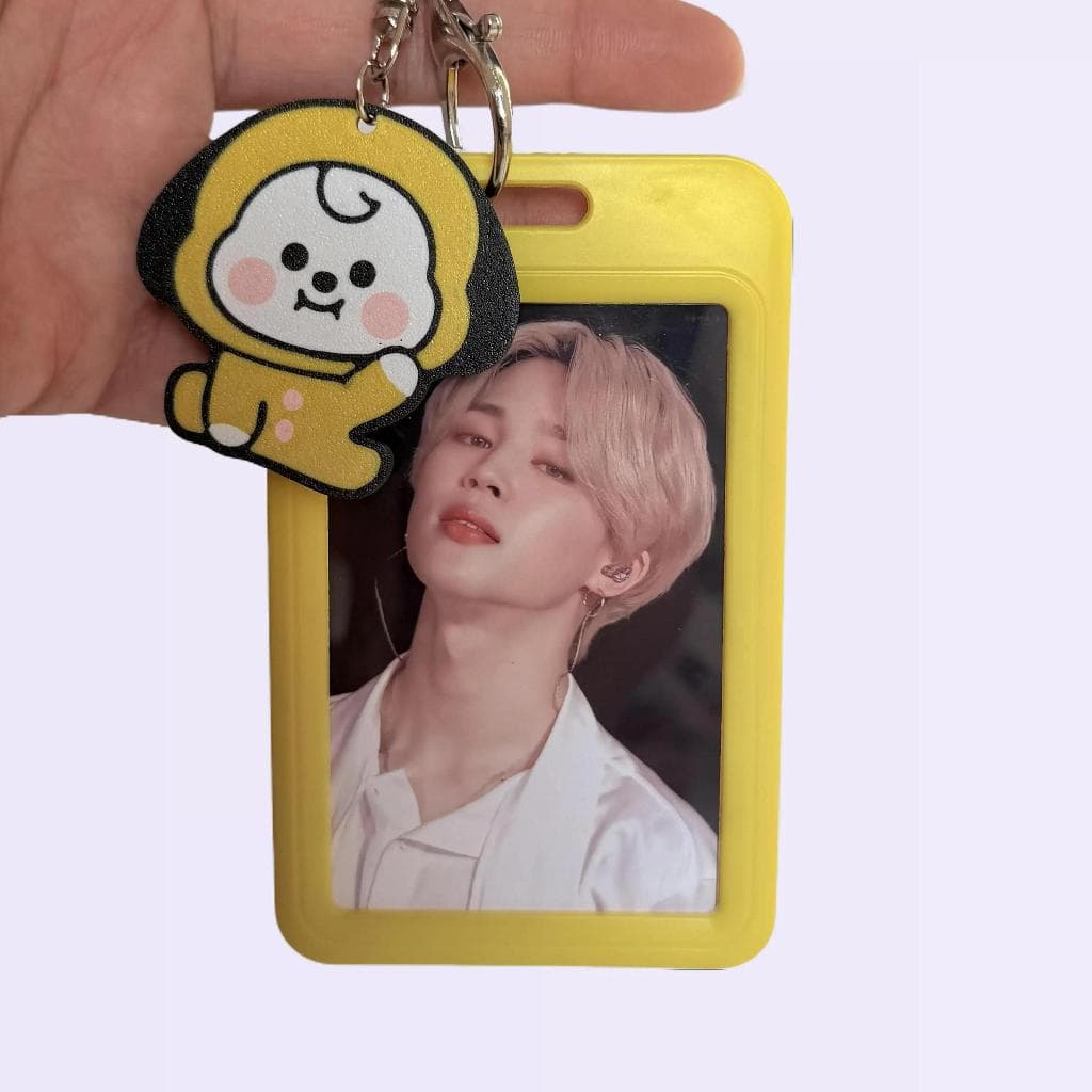 Porta Photocard K-pop BTS BT21 Com Foto Inclusa Chaveiro Holder Card