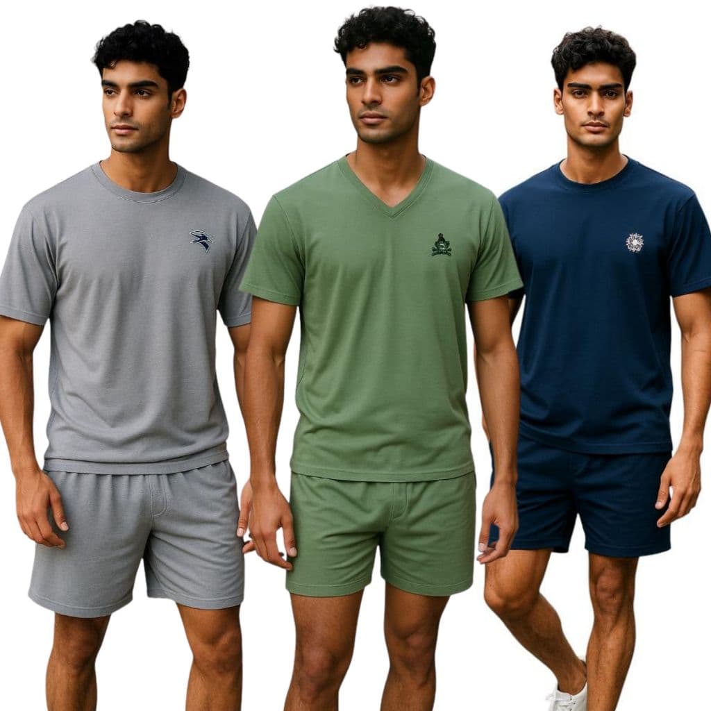 2 PIJAMAS MASCULINO MEIA MANGA EM MALHA CORES SORTIDAS