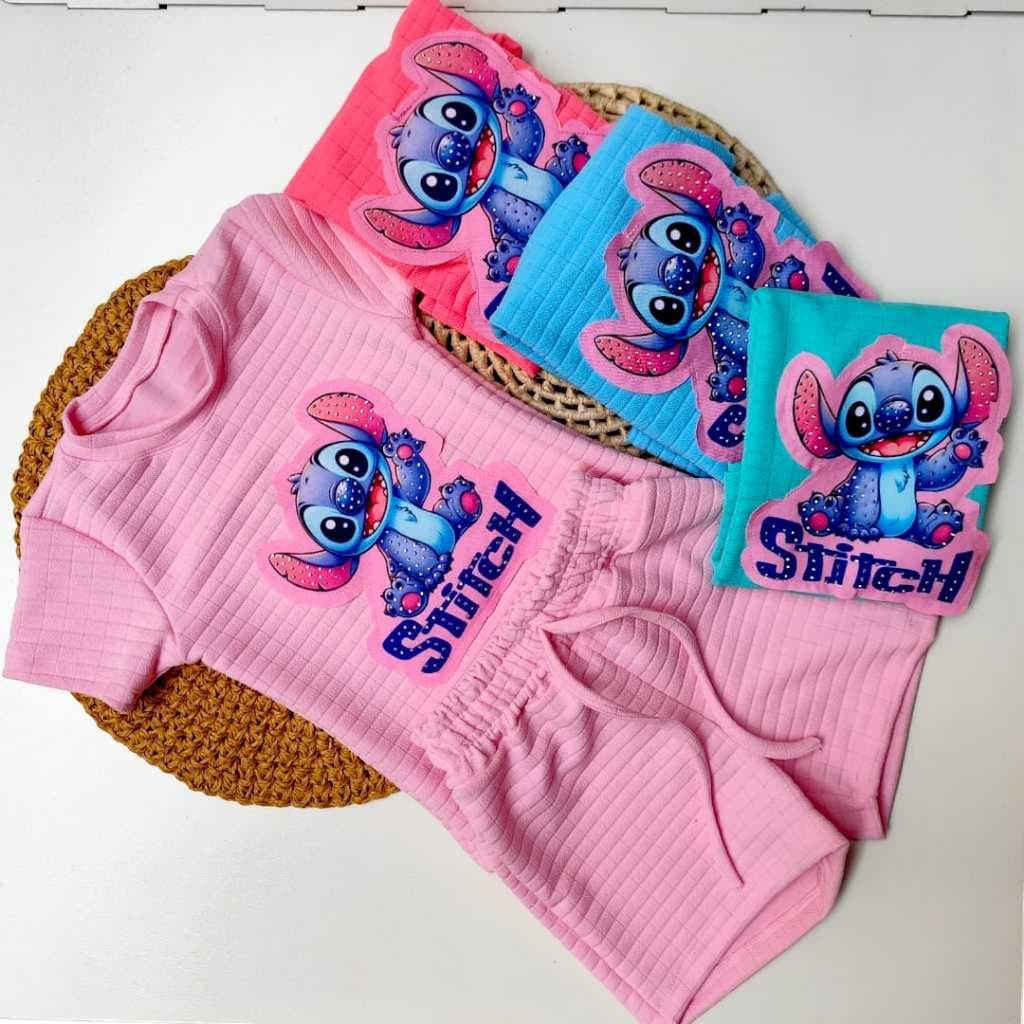 conjunto stitch infantil menina stitch conjunto blusa+shorts