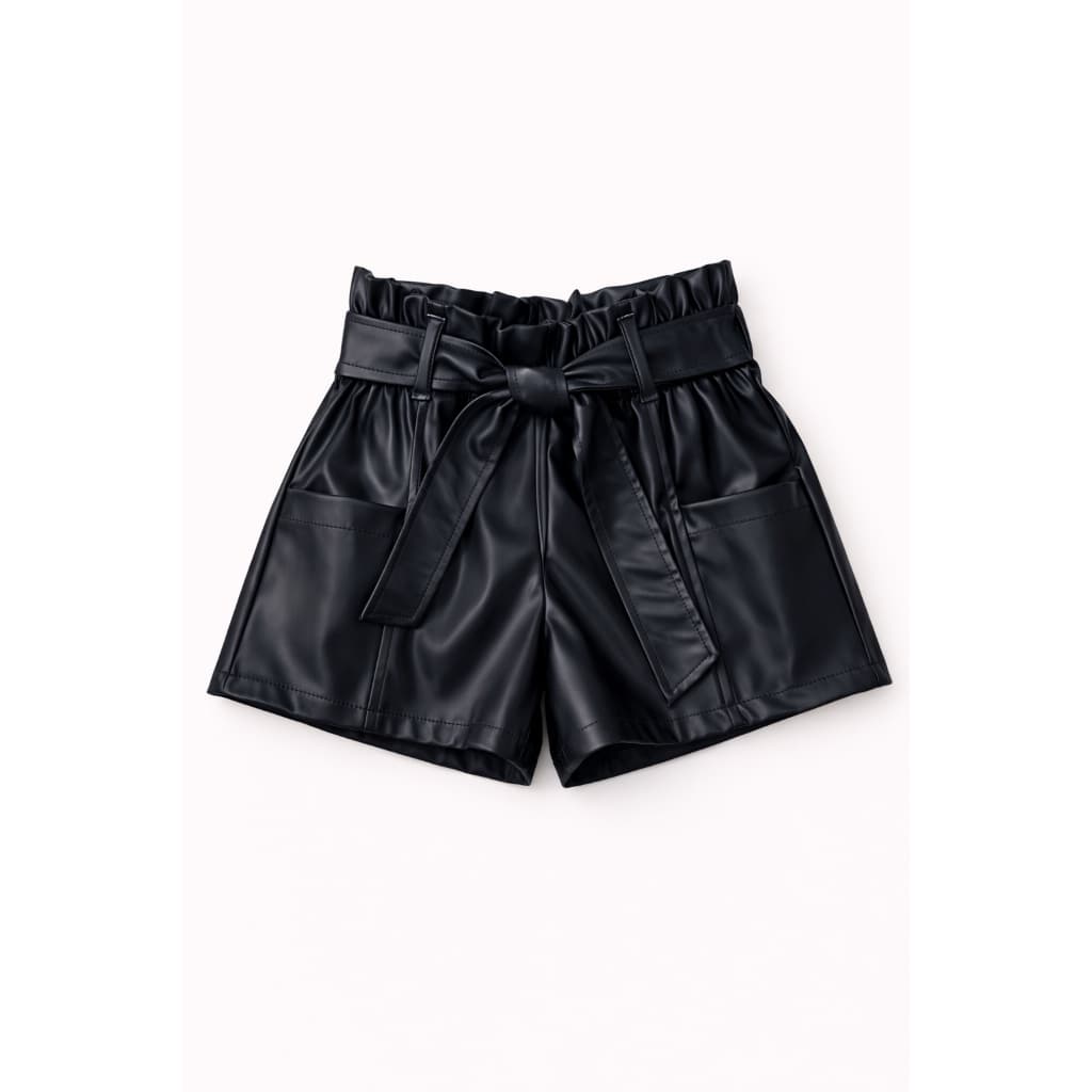 Short Feminino de Couro Sintético com Cinto - Estilo Moderno e Confortável Feminino meninas blogueirinha