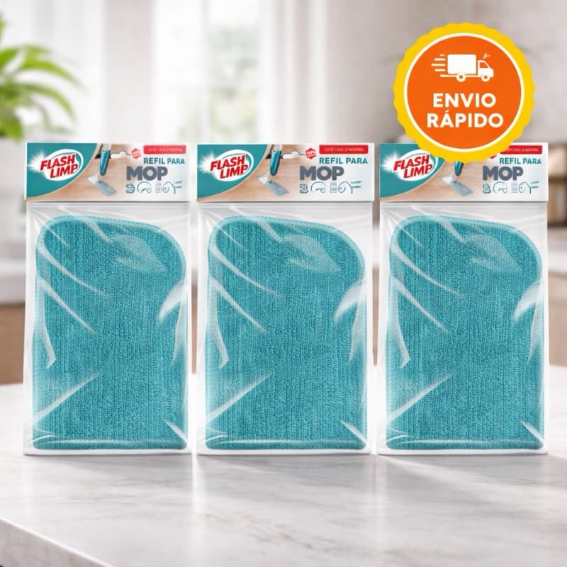 Refil Mop Spray e Esfregão Rodo Vassoura Spray Fit Flash Limp RMOP7800