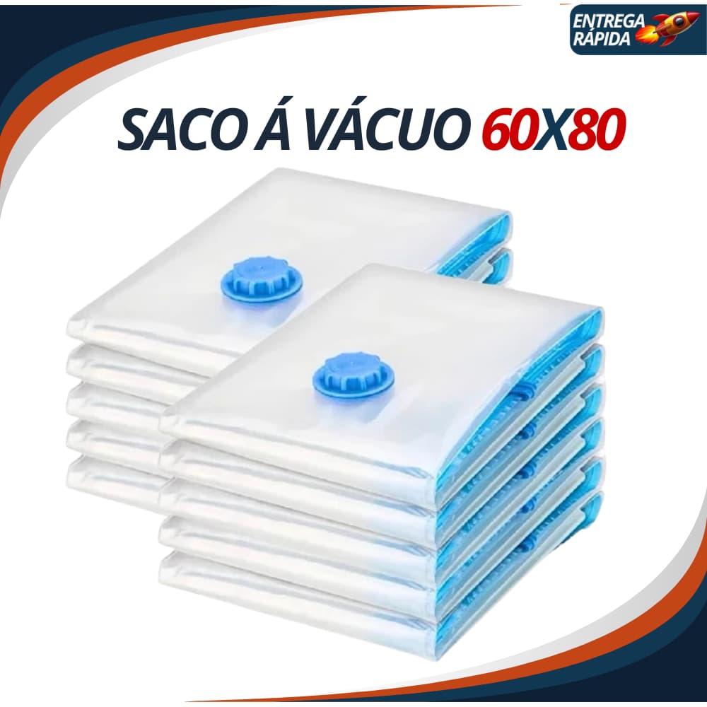 Saco a Vácuo 60x80 cm Organizador para Roupas Edredom e Cobertores