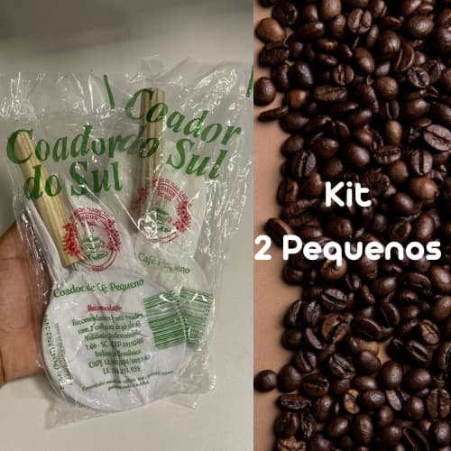 Coador de café pano pequeno e  grande - barato e prático cabo de madeira pinus