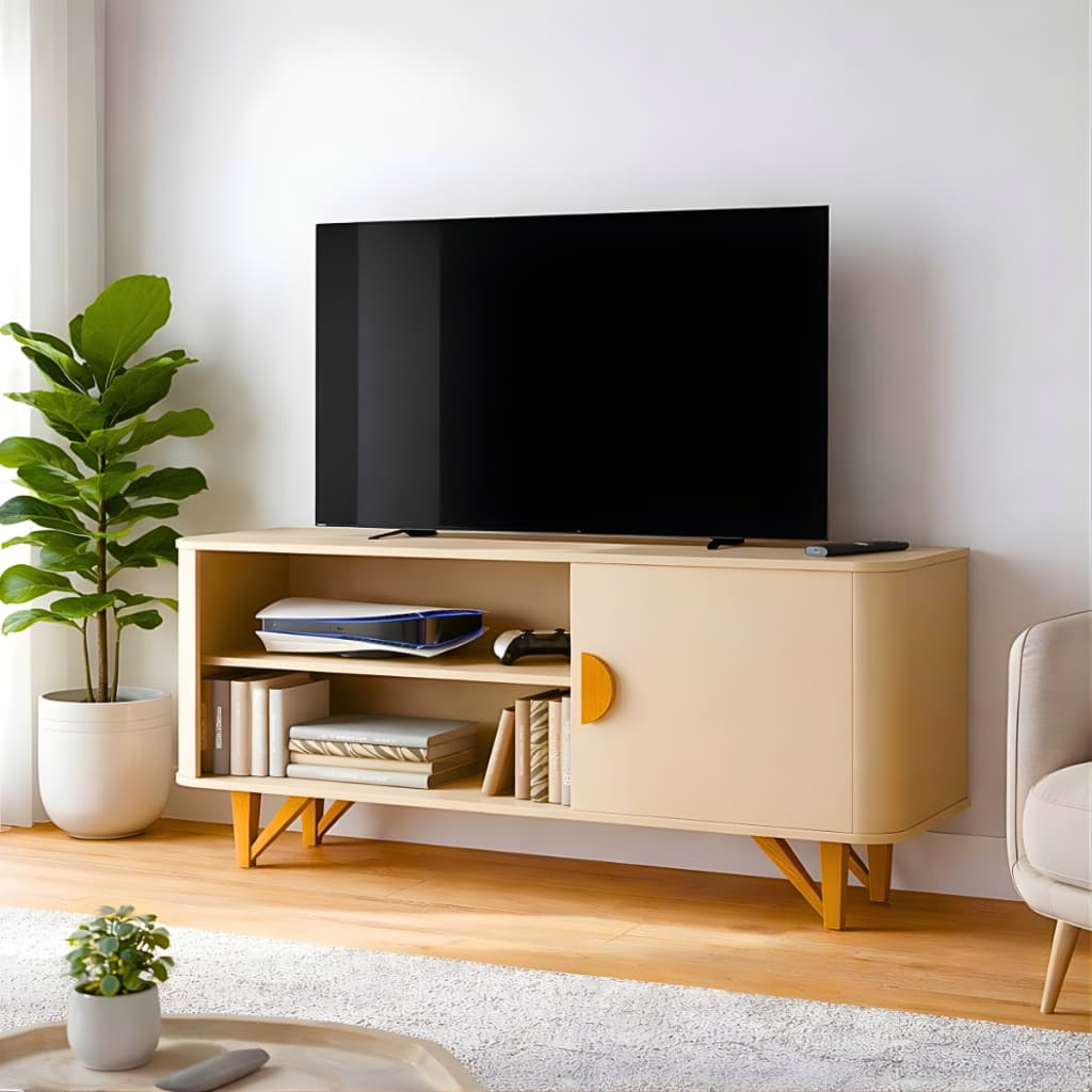 *PROMOÇÃO* Rack Para Sala Tv Aparador Para TV 50 Polegadas 1 Porta e Nichos Abertos Moderno CORES
