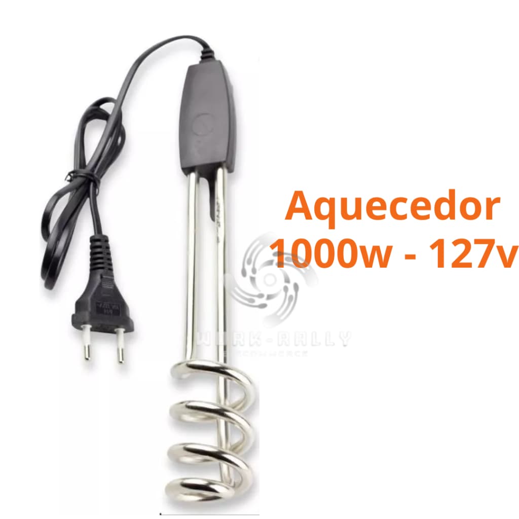 Ebulidor Elétrico Rabo Quente Mergulhão 110V  Inox Aquecedor De Água 1000watts Portátil