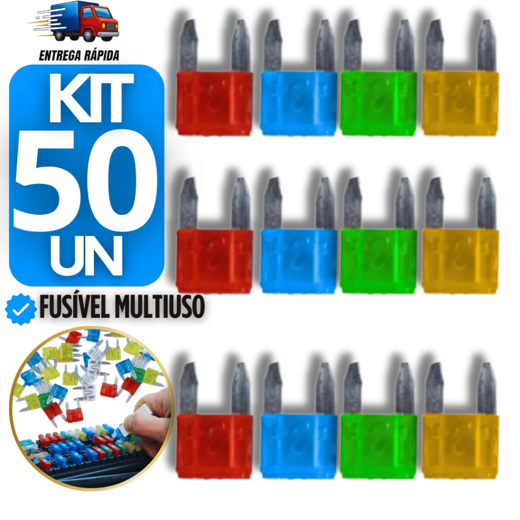 Fusível Automotivo Lâmina Modelo Mini 05a 10a 15a 20a 25a 30a Carro Moto Versátil Fusível