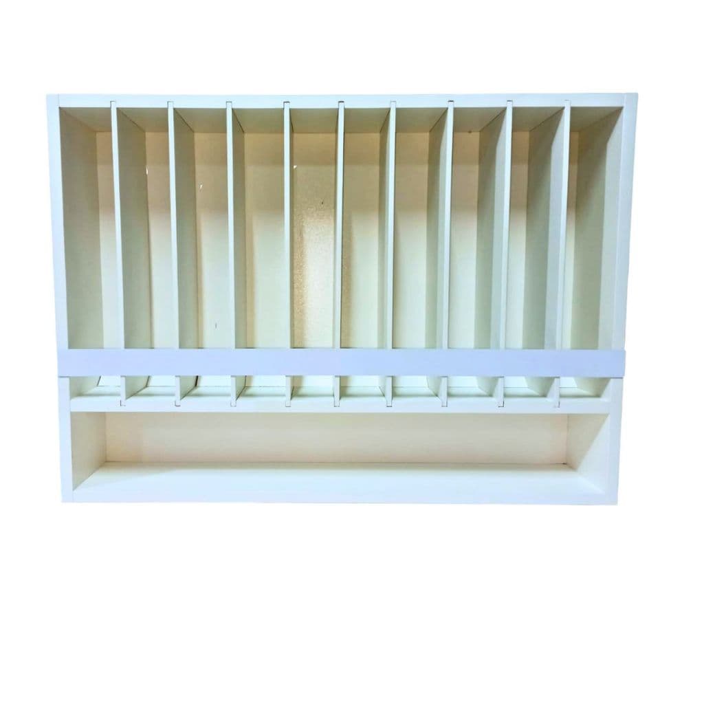 Expositor MDF Multiuso Para Bar Mercearia 10 Raias Branco Premium