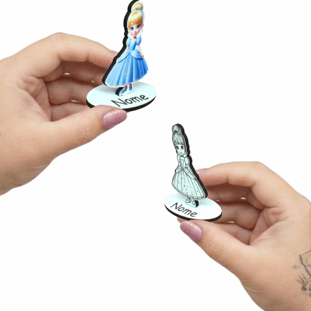 50 Und Lembrancinhas Princesa Cute Cinderela Personalizada MDF 3mm