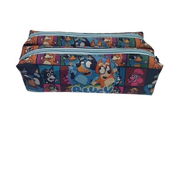 Estojo Duplo Escolar Bluey ou Kit Estojo Duplo Bluey + Caixa de lápis