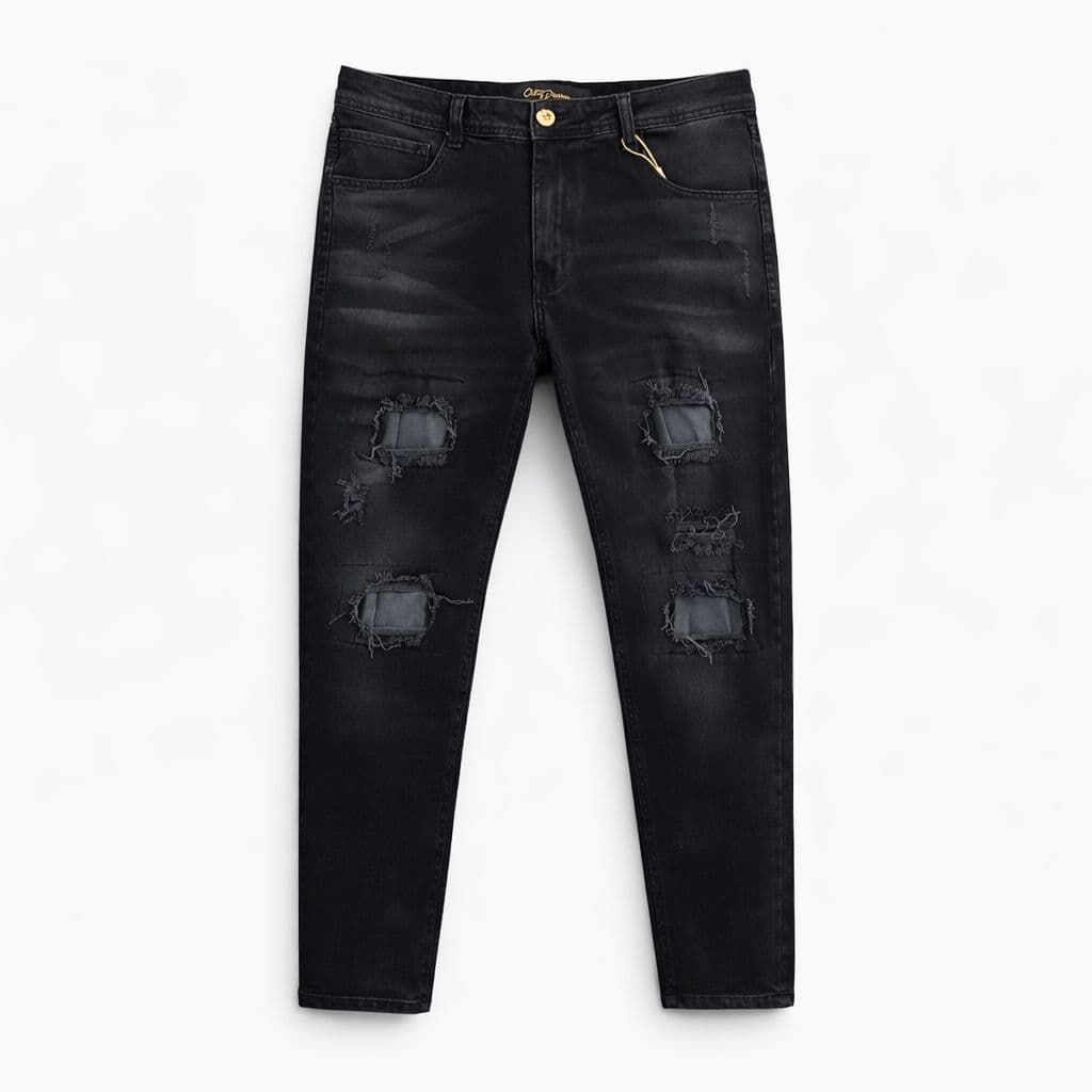 Calça Jeans Preto Masculino Slim Moderno Denim Alta qualidade Padrão All Black
