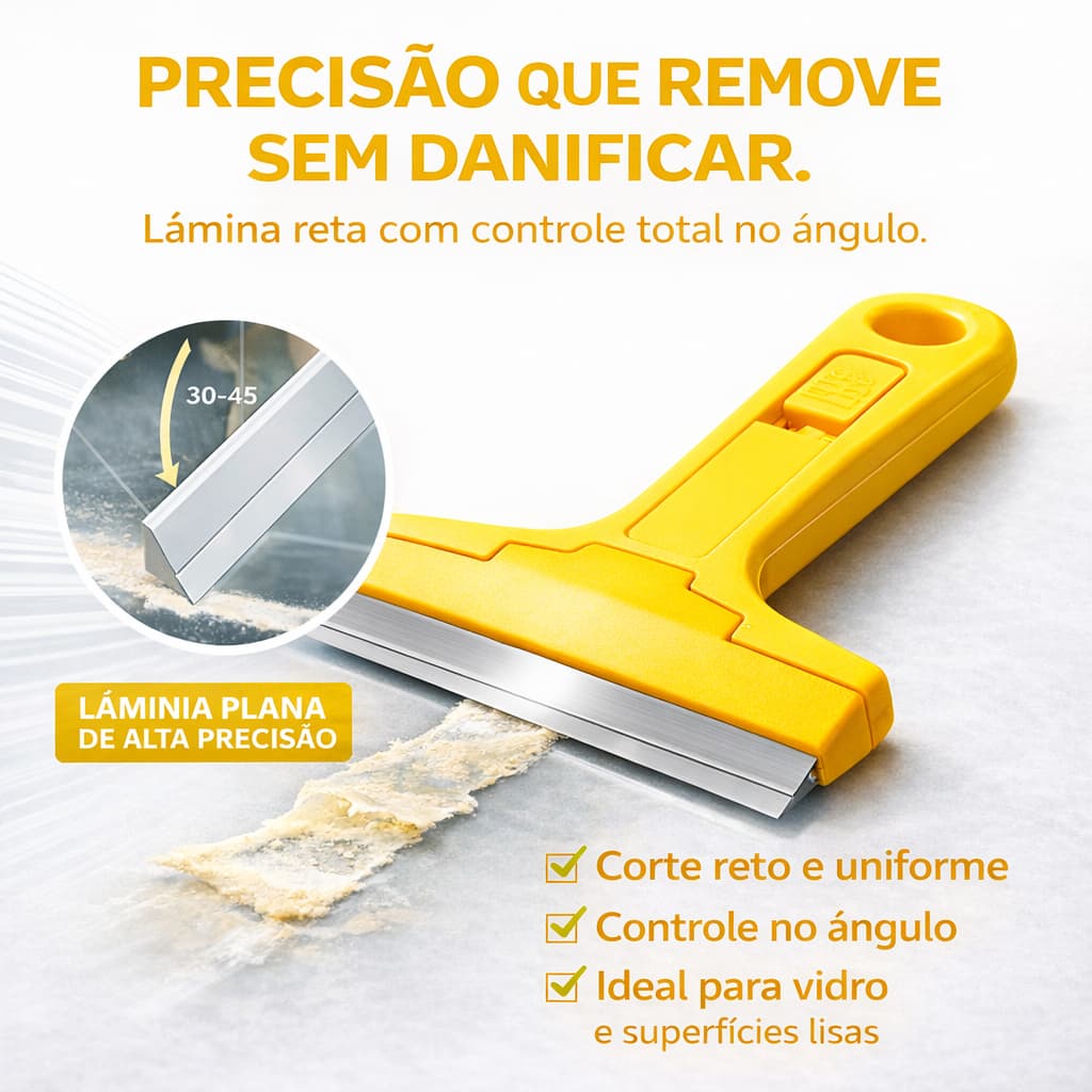 Estilete Raspador Com 6 Lâminas Plano Tinta Piso Vidro Cerâmica Rejunte Adesivo Multiuso