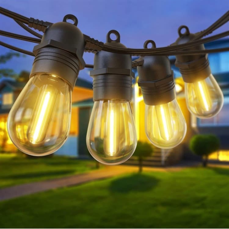Kit Varal De Luz Solar Com 15 Lampadas Para Área Externa Festa Gambiarra Prova Dgua 15 Metros