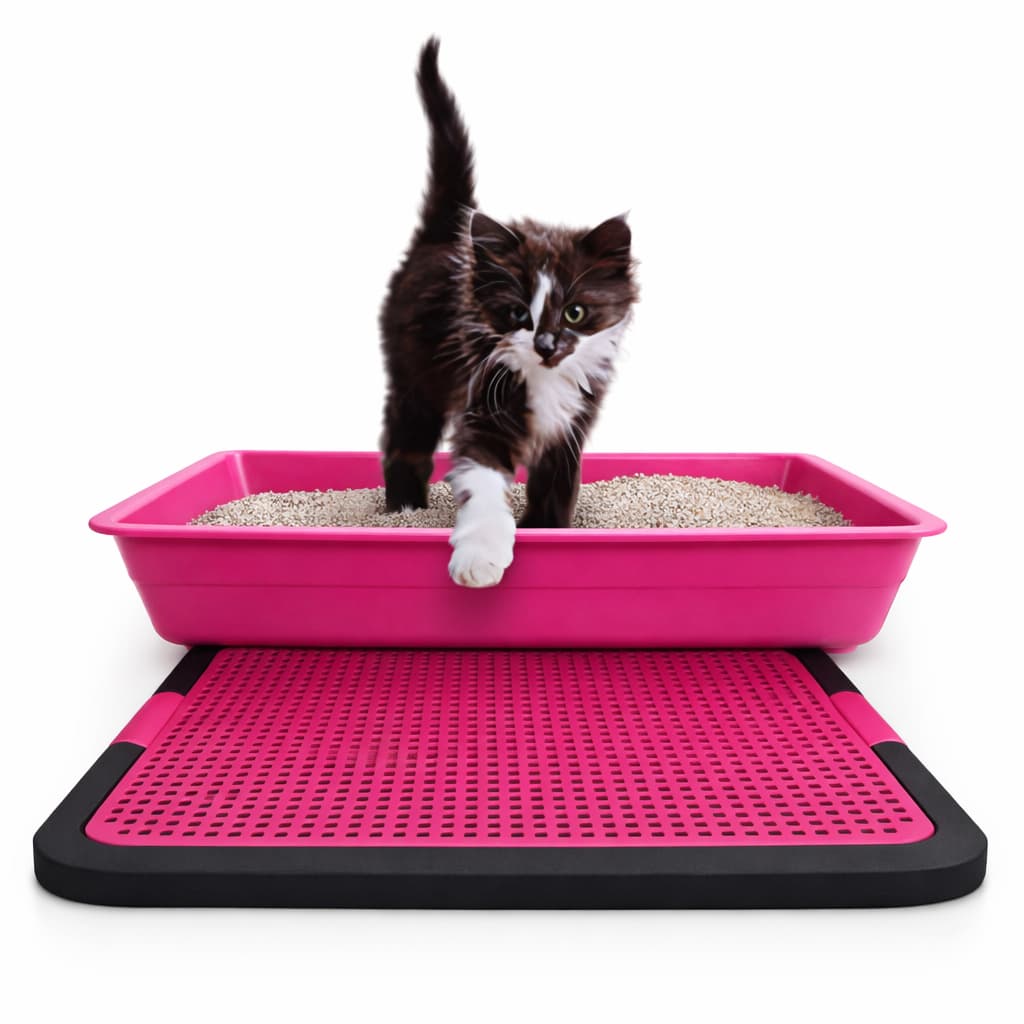 Kit Caixa de Areia para Gatos com Pá Bandeja Higiênica e Sanitário Pet Plástico Resistente
