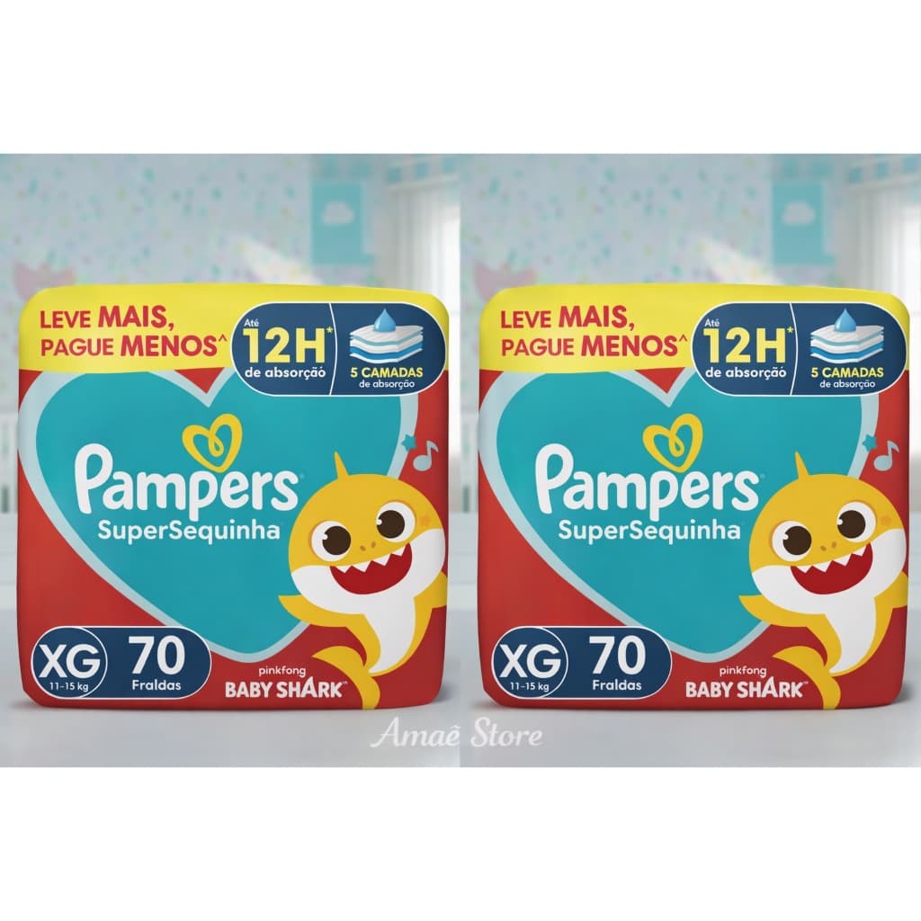 Fralda Pampers XG 70 unds - KIT C 2/3/4
